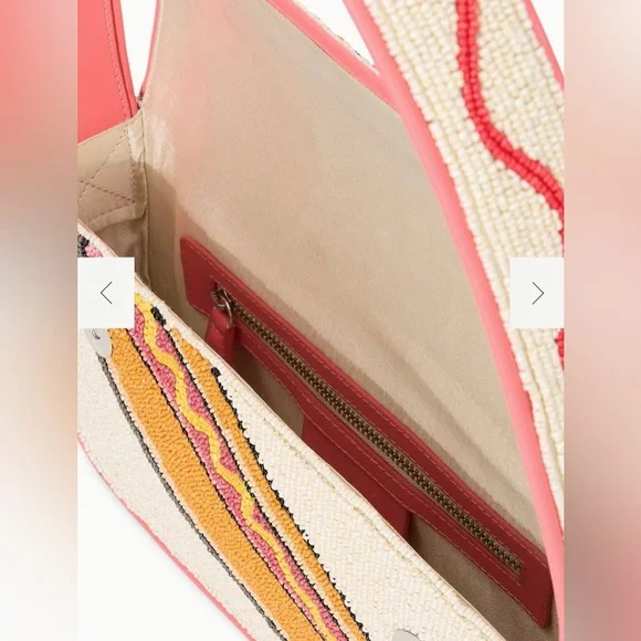 NWT STAUD Tommy Beaded Bag Hotdog Weiner Dog Dachshund Doggie Summer Mustard - Picture 5 of 7